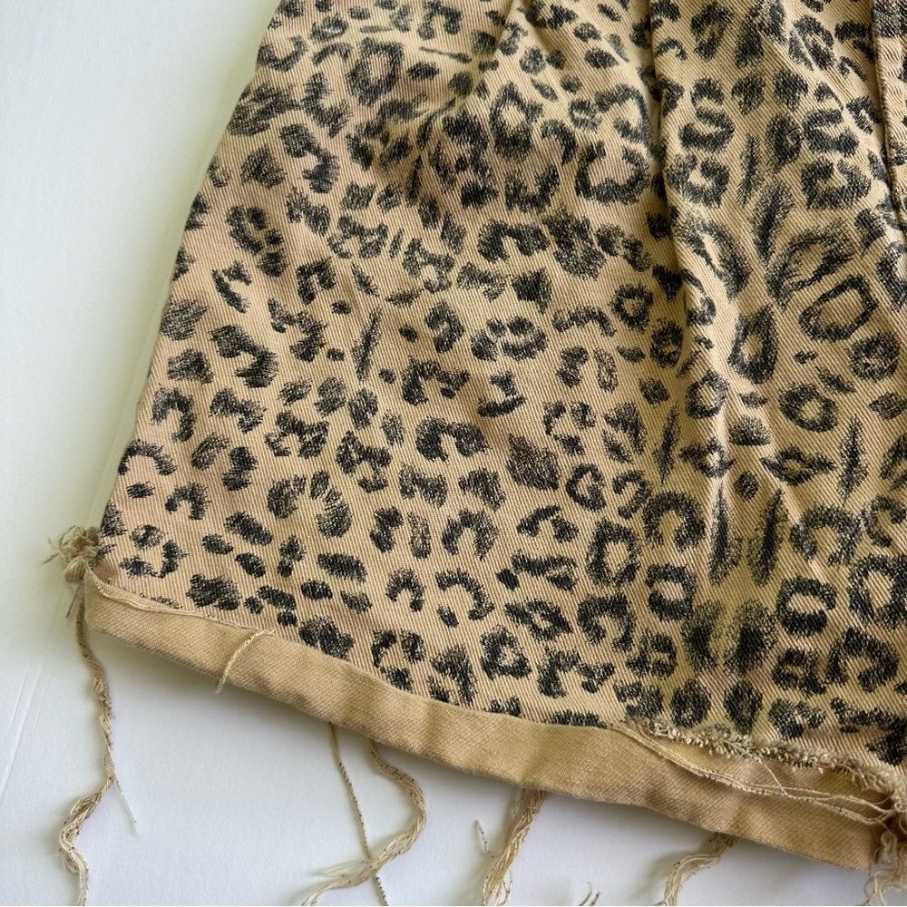 Free People Leopard Print High-Waist Cotton Shorts - Beige/Black - Picture 4 of 11